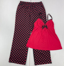 Boux Avenue Pyjamas 10 Red Black Nightwear Strappy Sleeveless Polka Dot