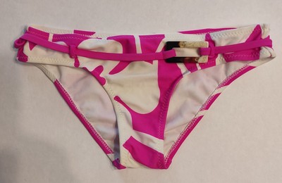 QUICKSILVER Bikini Badeanzug Unterhose rosa-weiss Größe: 3
