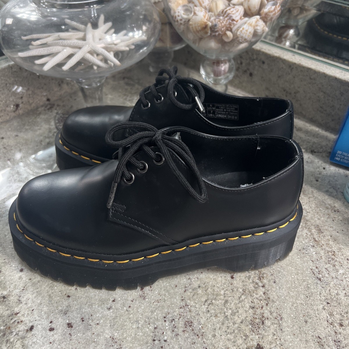 Dr. Martens Shoes 1461 Quad Retro Platform Oxford Polished Smooth