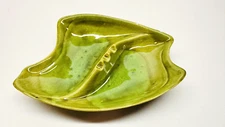 Vintage Marcia Of California Drip Green Glazed Ceramic Ashtray