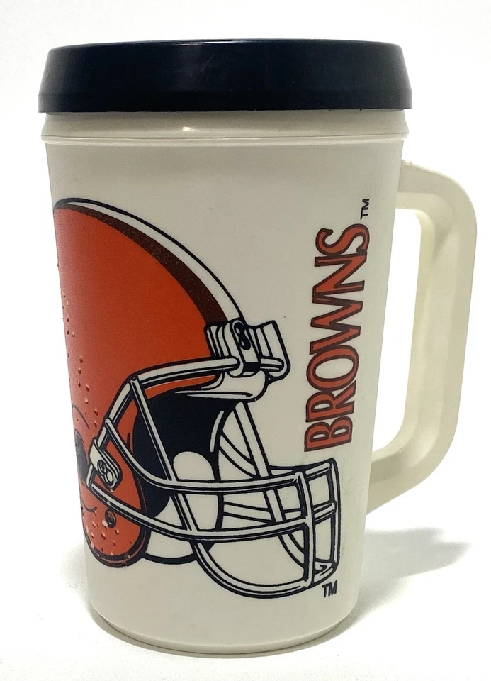 Taza de café bebida de viaje rara vintage Cleveland Browns NFL 36 oz hecha en Aladdin EE. UU. Foto 2 de 4