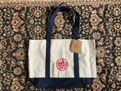 Trader Joe's strapazierfähige große Canvas-Einkaufstasche Lebensmittel USA wiederverwendbar