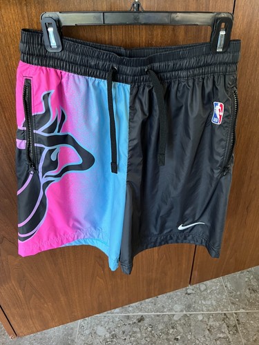 Nike Shorts Mens Miami Heat City Edition Courtside Baggy Drawstring NBA SZ:Small - Picture 7 of 7