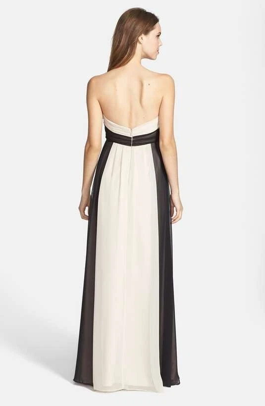 Nuevo JIM HJELM OCASION Vestido/Vestido de Gasa Sin Tirantes Negro y Beige Talla 10 Foto 3 de 3