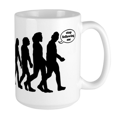 CafePress Stop Following Me Large Mug (159529933)