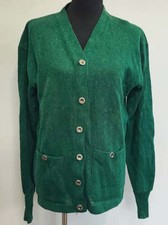 Vintage 1940s Green Wool Sweater Size 48 43"-45" Chest AS-IS Cardigan NOS WW2