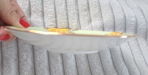 Aynsley Bone China Saucer Only Yellow Roses Celadon England 5.5" - Picture 5 of 6