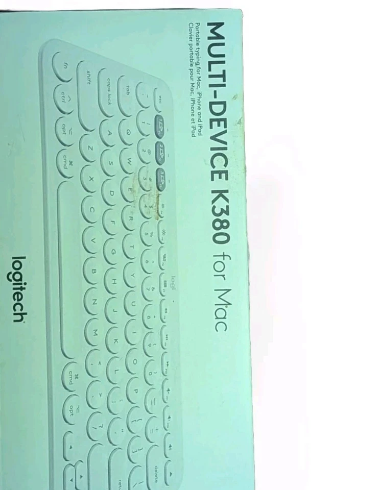 Logitech Bluetooth Keyboard Multi-Device K380 For MAC  (920-009729) WHITE New - Image 3 of 4