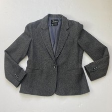 Chaus Women's Gray Wool Blend Blazer Size 9/10 One Button Pockets Used