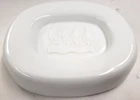 Vintage Murano Livio Seguso Ashtray Bowl White w/Embossed Horses Italian 1950