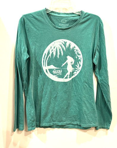 Malibu Shirts Vintage Loves Hawaii Long Sleeve T-Shirt Size M surf surfer beach