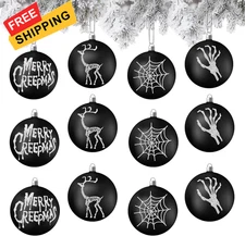 Syhood 12 Pcs 3.15 Inches Horror Gothic Creepy Christmas Tree Decorations... 