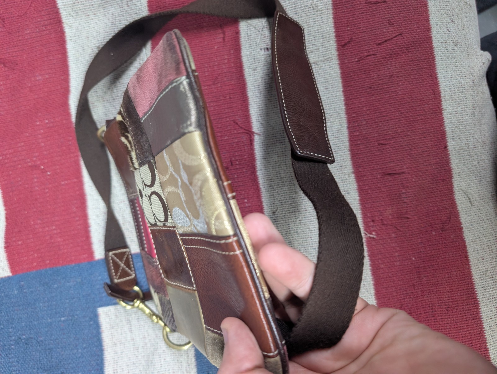 Coach Patchwork Patchwork Leather Seude Crossbody… - image 7