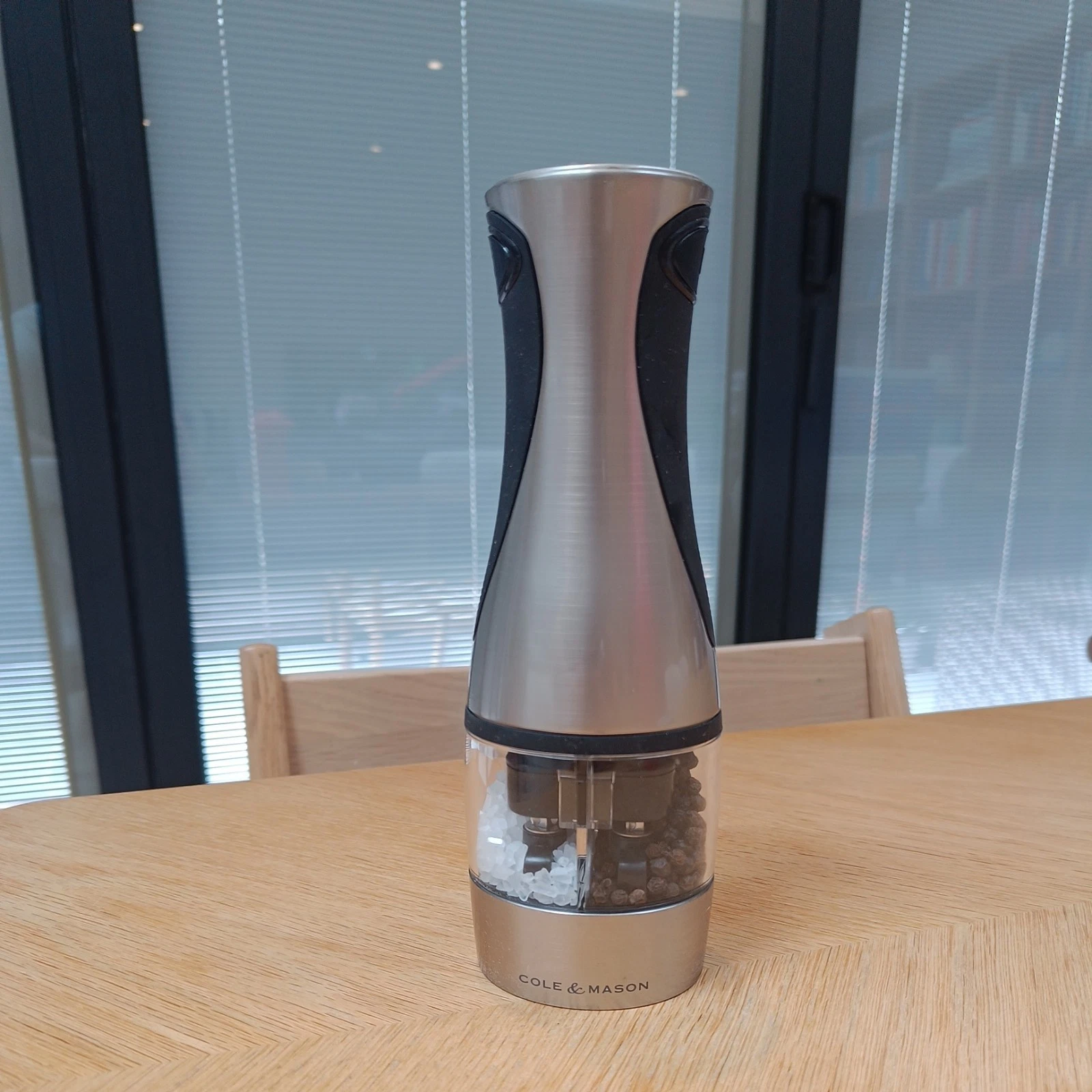 Cole & Mason Kew Electric Salt and Pepper Mill, Combi Mill with Adjustable Grind