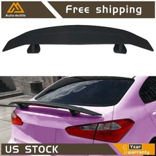 Universal Matte Black Trunk Spoiler Wing Fin Tail Wbrakes Lights 2 Pedestal 52