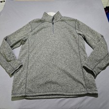 Eddie Bauer Quarter Zip Pullover Mens TXL Gray Heathered Sweater Knit Fleece