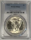 1923 Peace Silver $1 Dollar Coin PCGS MS 63