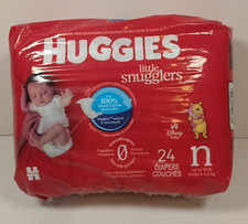 Huggies Little Snugglers Baby Diapers, Size Newborn up to 10 lbs , 24 Ct
