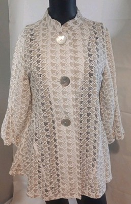 Multiples White/Gray Jacket Women's Size Small. P1.5 Buttons Front.