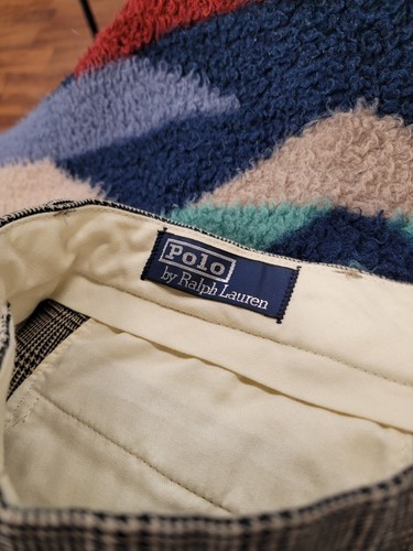 Pantalone elegante uomo vintage Polo Ralph Lauren misto lana 36x31 pied de poule a quadri - Foto 3 di 11