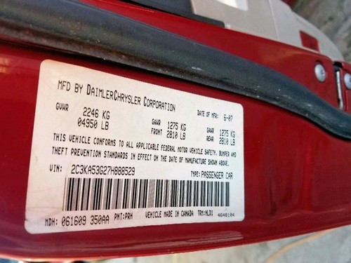 Passenger Right Rear Side Door Privacy Tint Glass Fits 05-10 300 1553921 - Picture 11 of 12