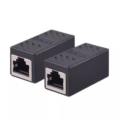 2pcs RJ45   Coupler Cat7/Cat6 Ethernet Network Cable Extender Connector #bv