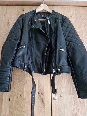 ZARA Kunstlederjacke Lederjacke Faux Leather Gr. M Damen Schwarz