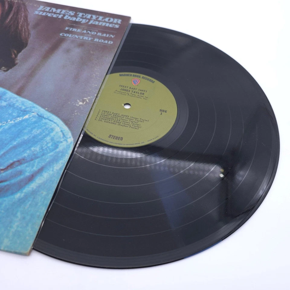 Vintage 1970 James Taylor Sweet Baby James Vinyl LP Warner Bros 1843 Stereo Foto 2 de 2