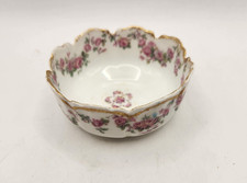 Antique French Porcelain Bowl by Haviland Limoges - Pink Rose Pattern