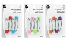 Dritz 46-67 Diaper Pins Pins, Baby Safe, Brights, 4-Count Brights