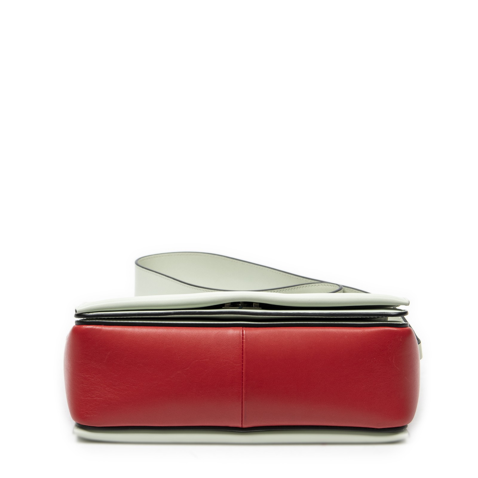 Celine Red/Mint Green Medium Frame Crossbody Shoulder Bag Calfskin Leather image 6