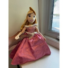 Rare Disney Princess Plush rag Doll 2 sided Aurora Sleeping Beauty Snow White