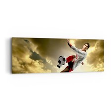 Quadro su Tela 90x30cm Palla ragazzo calcio addestramento Stampe Immagini Murale