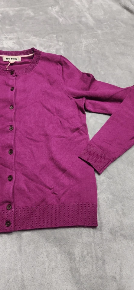 Cárdigan para mujer Boden talla pequeña Regal púrpura algodón Emilia Crew nuevo con etiquetas Foto 2 de 4