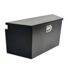 Steel 33"X12"X15" Black Truck Tongue Tool Box Trailer Flatbed Storage Toolbox