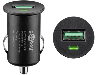 goobay Quick Charge QC3.0 USB-Autoschnellladegerät 3,0A schwarz KFZ LKW 12V 24V