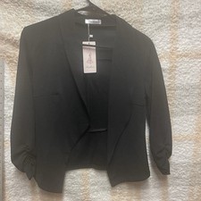 Fashion Women's Cardigan Small Long Sleeve Shrug in Black