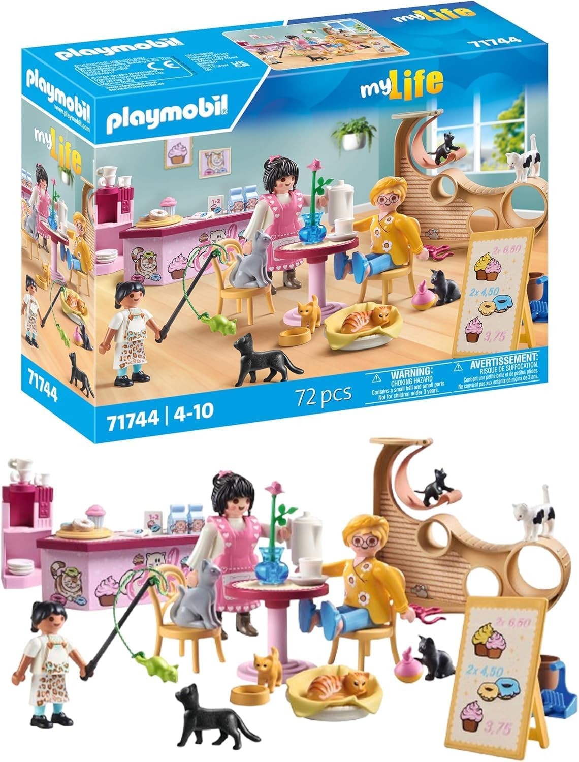 Playmobil My Life Café des Chats coffret de figurines pour l'anniversaire des petits