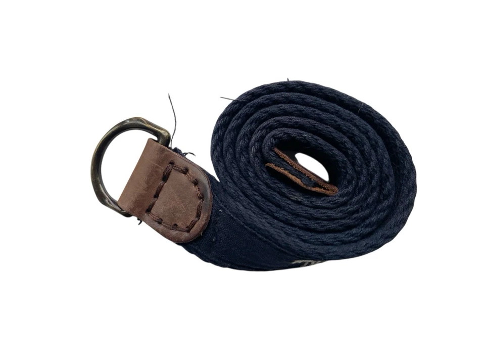 Vintage Y2K Abercrombie Fitch Canvas D-Ring Belt Adjustable 38" Moose Logo Navy - Image 4 of 4