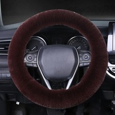 15 Fluffy Fuzzy Car Steering Wheel Cover For Winter Warmth Non Color Coffee