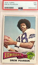 1975 TOPPS #65 DREW PEARSON PSA NM 7 RC ROOKIE HOF