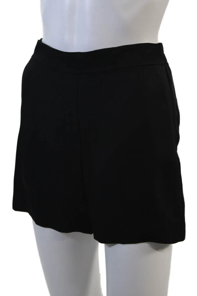 Theory Womens Silk Tailored Elastic Waist Lightweight Dress Shorts Black Size 00 - Image 2 of 4
