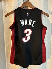 Miami Heat Dwayne Wade 3 Youth Medium Fanatics Jersey Black NBA Official