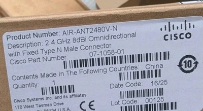 Cisco AIR-ANT2480V-N 2,4 GHz 8 dBi Omnidirektional-Antenne Typ N Male