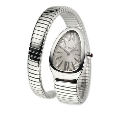 Bvlgari Serpenti 35mm Tubogas Single Spiral Steel Silver Dial 101828