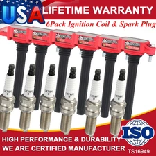 Set of 6 Spark Plug and Ignition Coil Pack For Jeep Grand Cherokee V6 3.6L UF648