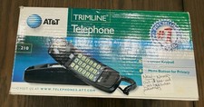 VINTAGE Black AT T 210 Trimline Corded Telephone w/ 10 Number Memory Open Box