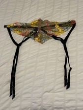 Victoria Secret Dream Angels Floral Garter Belt Nwt Sz Medium/lg
