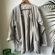 Giacca Jacqueline Beverley Galles lino artisti smock oversize 54" petto XXL