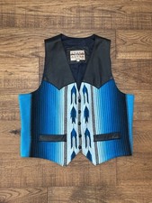Vtg Santa Fe By Aaron Michael Southwestern Vest Leather 80's Med Minty See Pics